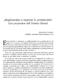 ¿Reglamentar o reprimir la prostitución? Los proyectos del Trienio liberal