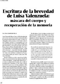 Escritura de la brevedad de Luisa Valenzuela: máscara del cuerpo y recuperación de la memoria