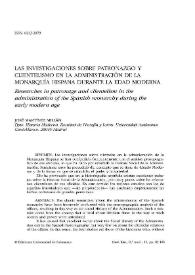 Las investigaciones sobre patronazgo y clientelismo en la administración de la Monarquía hispana durante la Edad Moderna