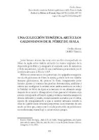 Una colección temática. Artículos galdosianos de R. Pérez de Ayala [reseña bibliográfica]    
