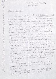 Carta de Concha Zardoya a Angelina Gatell. Majadahonda (Madrid), 18 de noviembre de 2001
