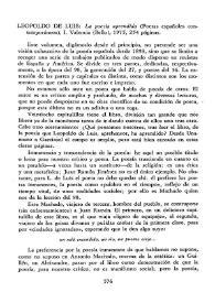 Leopoldo de Luis: 'La poesía aprendida' (Poetas españoles contemporáneos), I


