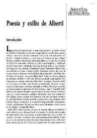 Poesía y exilio de Alberti   