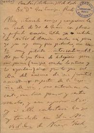 Carta de Leopoldo Alas, Clarín a Jose Enrique Rodó. Candés (Asturias), 11 de agosto de 1897