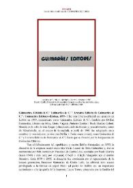 Guimarães Editores [editorial] (Lisboa, 1899- ) [Semblanza] 