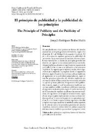 El principio de publicidad y la publicidad de los principios