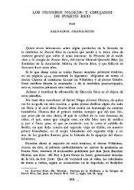 Los primeros médicos y cirujanos de Puerto Rico