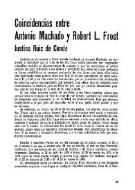 Coincidencias entre Antonio Machado y Robert L. Frost