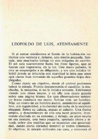 Leopoldo de Luis, atentamente
