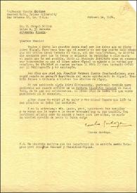 Carta de Concha Zardoya a Manuel Molina. New Orleans (Luisiana), 16 de febrero de 1954