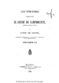 Cartas político-económicas escritas por el Conde de Campomanes, primero de este título al Conde de Lerena