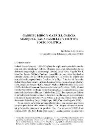 Gabriel Miró y Gabriel García Márquez: saga familiar y crítica sociopolítica
