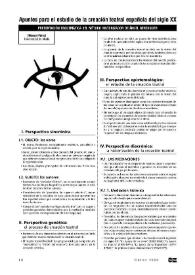 Apuntes para el estudio de la creación teatral española del siglo XX    
