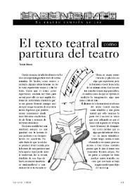 El texto teatral como partitura del teatro  