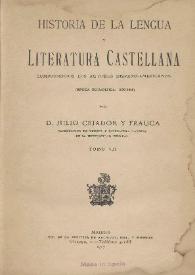Historia de la lengua y literatura castellana. Comprendidos los autores hispano-americanos. Tomo VII