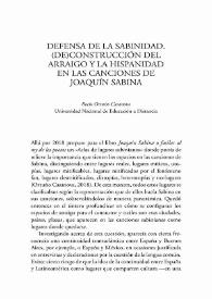 Defensa de la sabinidad. (De)construcción del arraigo y la hispanidad en las canciones de Joaquín Sabina