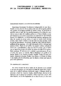 Universalismo y localismo en la nacionalidad cultural mexicana 