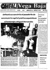 Orihuela se convirtió el pasado fin de semana en la capital poética española en el homenaje a Miguel Hernández ['Canfali Vega Baja', 1982]