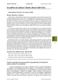 Els polítics de Lleida al Trienni Liberal (1820-1823)