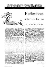 Reflexiones sobre la lectura de la obra teatral 