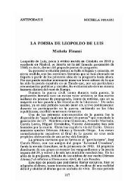 La poesía de Leopoldo de Luis