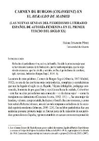 Carmen de Burgos (Colombine) en el 'Heraldo de Madrid' : (Las nuevas sendas del periodismo literario español de autoría femenina en el primer...