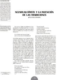 Nezahualcóyotl y la invención de las tradiciones