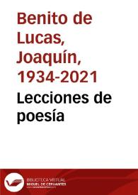 Lecciones de poesía
