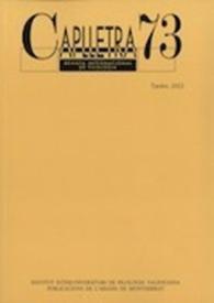 Caplletra: Revista Internacional de Filologia. Núm. 73, tardor 2022