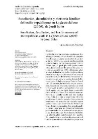 Autoficción, docuficción y memoria familiar del exilio republicano en 'La fiesta del oso' (2009), de Jordi Soler