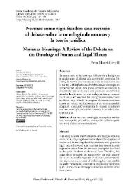 Normas como significados: una revisión al debate sobre la ontología de normas y la teoría jurídica 