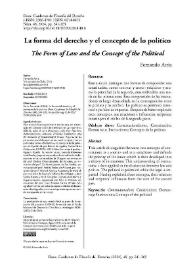 La forma del derecho y el concepto de lo político 