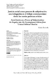 Justicia social como proceso de subjetivación: una indagación en el debate contemporáneo desde las teorías políticas críticas