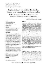 Reglas, 'defeaters' e intocables del derecho: Moreso en la búsqueda del equilibrio perdido 