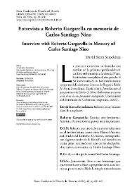 Entrevista a Roberto Gargarella en memoria de Carlos Santiago Nino 