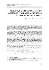 Moriscos y descendientes de moriscos. Narración, memoria y justicia transicional 