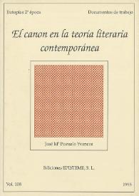 El canon en la teoría literaria contemporánea