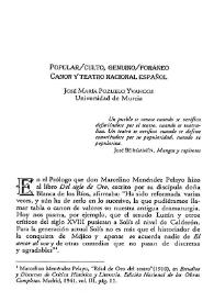 Popular-culto, genuino-foráneo: canon y teatro nacional español