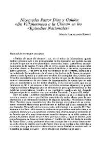 Nicomedes Pastor Díaz y Galdós: 'De Villahermosa a la China' en los 'Episodios Nacionales'
