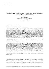 She Wears The Pants: Fashion, Gender, And Power Dynamics In Pardo Bazán's 'Feminista'