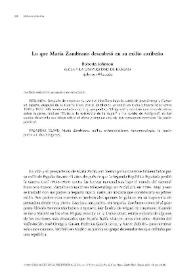 Lo que María Zambrano descubrió en su exilio caribeño