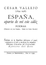 España, aparta de mi este cáliz : poemas