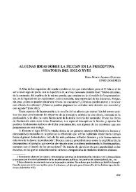 Algunas ideas sobre la ficción en la preceptiva oratoria del siglo XVIII 