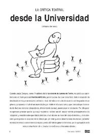 La crítica teatral desde la Universidad
