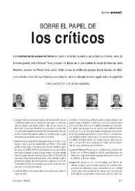 Sobre el papel de los críticos 