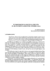 El discurso de la paz en la ficción. 'El manuscrito carmesí' de Antonio Gala