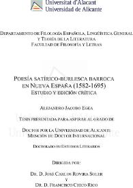 Poesía satírico-burlesca barroca en Nueva España (1582-1695). Estudio y edición crítica