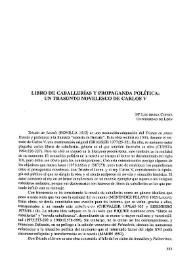 Libro de caballerías y propaganda política: un trasunto novelesco de Carlos V 