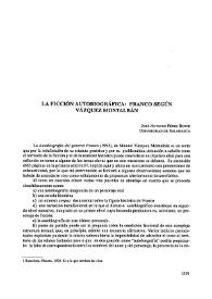 La ficción autobiográfica: Franco según Vázquez Montalbán