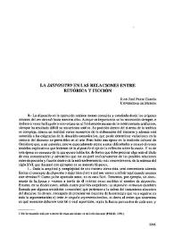 La 'dispositio' en las relaciones entre retórica y ficción 